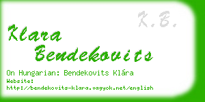 klara bendekovits business card